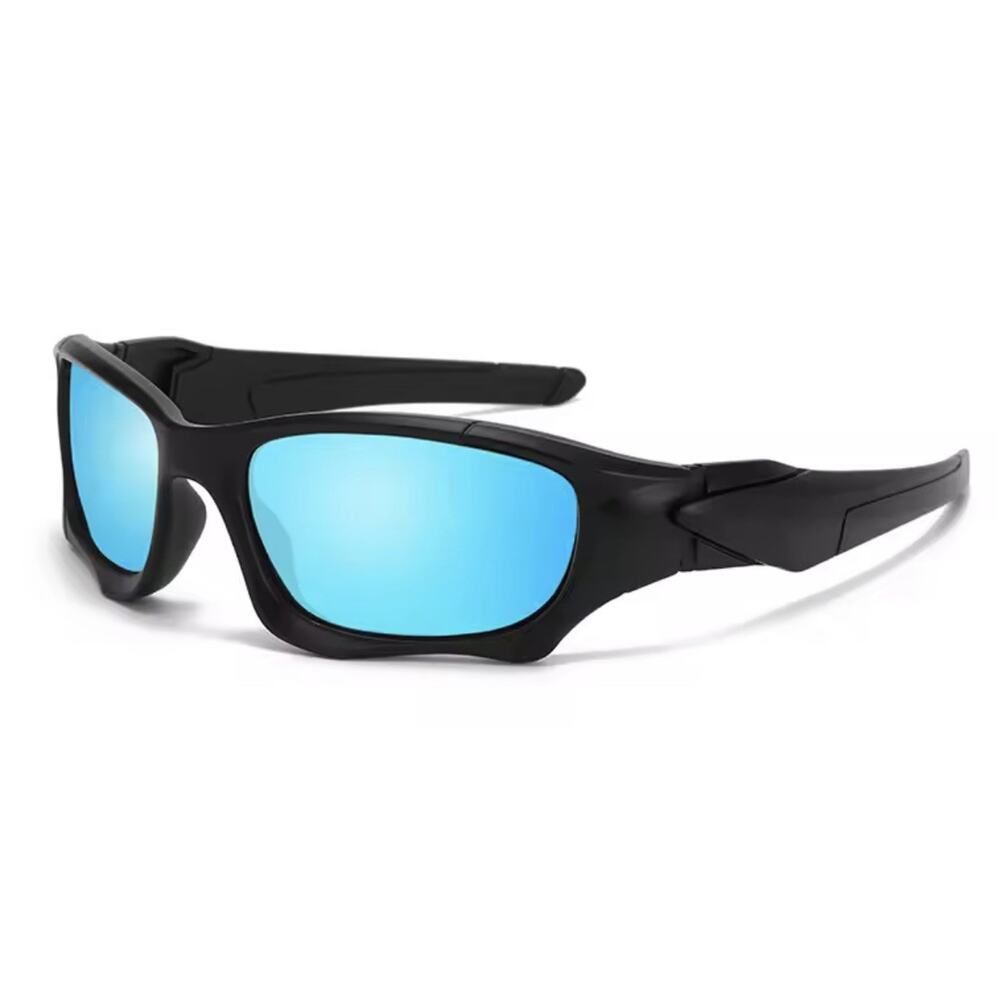 Men’s Black Blue Lens Polarized Sports Fishing Sunglasses
